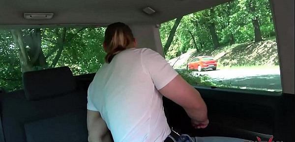  Obese Redhead Shakes her Curves In the Takevan